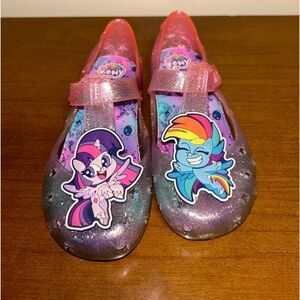 My little pony Velcro jelly slip ons size girls meduim